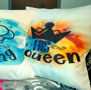 Queen Accent Pillow Case With Multi-colored Background